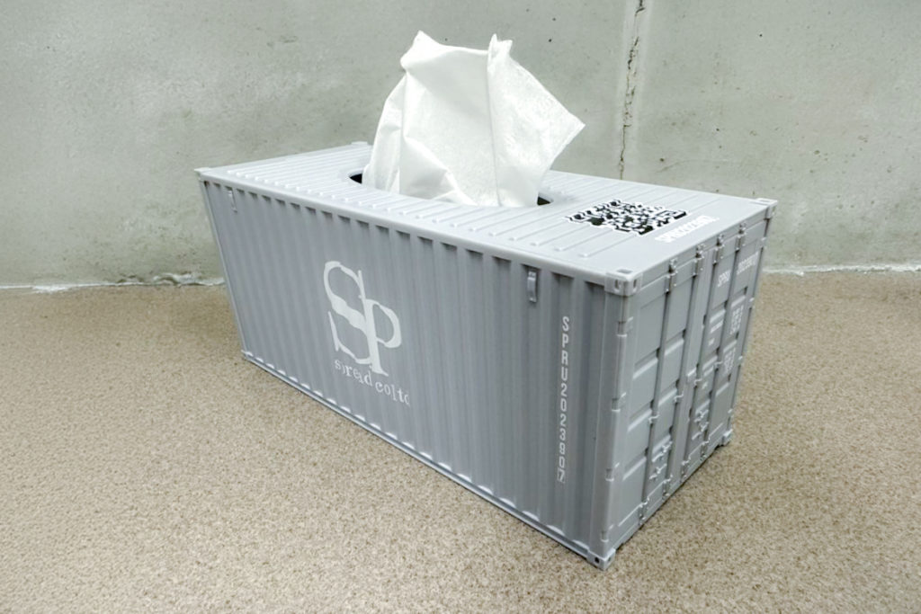 コンテナをご購入いただいた方にオリジナルティッシュケースをプレゼントしています。