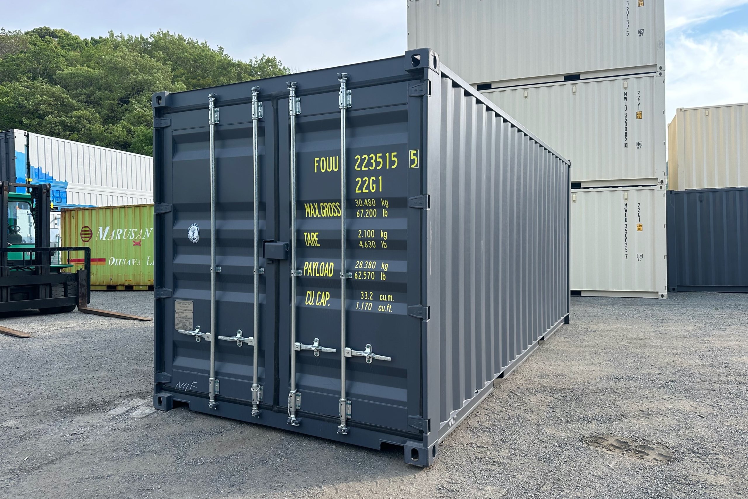 20フィートワンウェイコンテナ(黄色ステッカー)